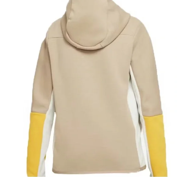 Nike Kids Sportswear Tech Fleece Tan White Active Zip Up Hooded Jacket Size XL - Picture 2 of 13